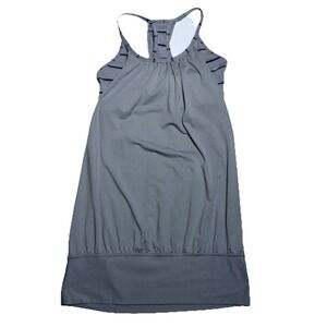 Lululemon‎ No Limits Grey Striped Tank Top Women's size 4 Gym Yoga